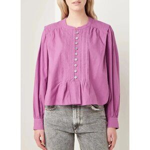 Isabel Marant Etoile Purple Ruffle Okina Top Size 10 (US) 42 (FR)